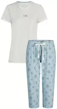 By Louise Kurzarm-Pyjama mit Caprihose mehrfarbig