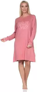 Normann Langarm Nachthemd Kuschel Interlock (22521396023) rosa