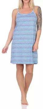 Normann Spaghetti Nachthemd im Ethnolook (12321590226) blau