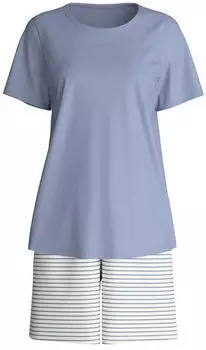 Calida Graphic Nights Kurz-Pyjama (46356) aura blue