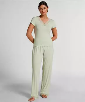 Hunkem&ouml;ller Nana Pyjama Set Slim Fit pastellgr&uuml;n