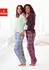 H.I.S Jeans Flanell-Pyjama-Set mit durchgehendem Karomuster mint/bordeaux