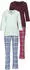 H.I.S Jeans Flanell-Pyjama-Set mit durchgehendem Karomuster mint/bordeaux