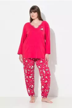 Ulla Popken Pyjama Paisley Pattern (71526539) magenta