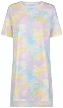 By Louise Nachthemd Schlafshirt Kurzarm Batik Single Jersey mehrfarbig