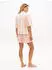 Tommy Hilfiger Leinenmix Pyjama Set Regular Fit (UW0UW06329) tennis court stripe peach/lachs/weiß