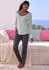 Vivance Dreams Pyjama Set mit Melangeeffekt grün-meliert