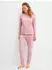 Calida Cotton Stripes Pyjama Single-Jersey 3/4-Länge (48491) lilas
