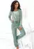 Vivance Dreams Pyjama mit garngefärbten Streifen grün