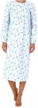 Normann Finette Nachthemd mit Knopfleiste (61885) blau