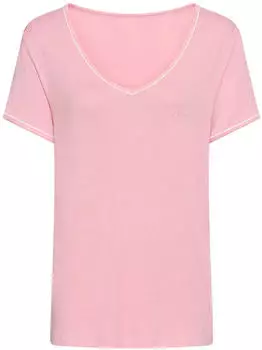 s.Oliver Pyjama Oberteil mit Kontrast-Paspel (33016522) rosa