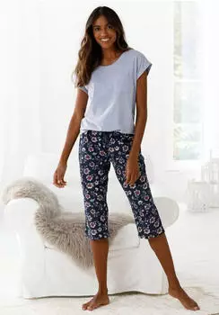 Vivance Dreams Capri Pyjama Set 2-teilig (41348007) dunkelblau, gebl&uuml;mt