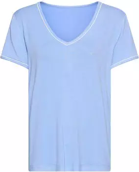 s.Oliver Pyjama Oberteil mit Kontrast-Paspel (BA-413-52) blau