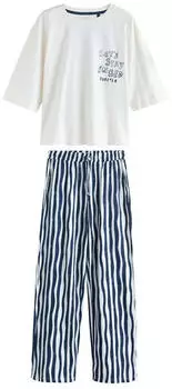 Next Fashion Damen Pyjama Lockere Passform 2-teilig (W2306813) blue graphic
