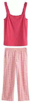 Next Fashion Damen Pyjama Lockere Passform 2-teilig magenta/pastellpink