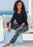 Vivance Dreams Pyjama Set mit Melangeeffekt (24390865) schwarz bedruckt