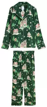 Next Fashion Pyjama beige/braun/dunkelgrün/rot