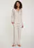 Vivance Dreams Pyjama Set 2-teilig mit Babylock-Saum ecru gestreift