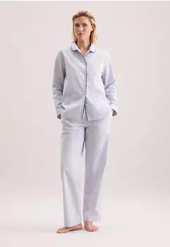 Seidensticker Pyjama lang mit Knopfleiste (176010) hellblau