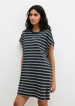 Marc O'Polo Mix N Match Cotton Nachthemd gestreift (10226801) dunkelblau/weiß