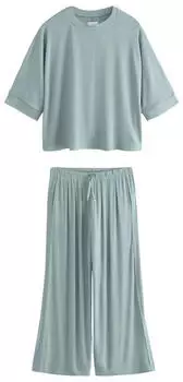 Next Fashion Damen Pyjama Lockere Passform 2-teilig (V3142415) hellblau