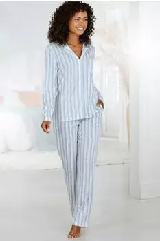 Vivance Dreams Pyjama Set 2-teilig mit Babylock-Saum (VIV9frb002000003) hellblau/pfirsich/wei&szlig;