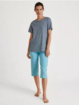 Calida Blooming Nights Sleepshirt Loose Fit (36771827) blue topaz