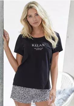 Vivance Dreams Nachthemd mit G&auml;nsebl&uuml;mchen-Druck (44704721) schwarz