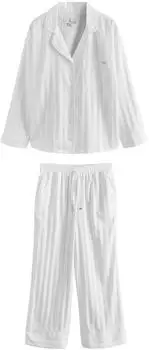 Next Fashion Damen Pyjama Lockere Passform 2-teilig (Y2399218) weiß