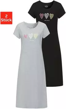 Vivance Dreams Dreams Nachthemd grau/schwarz