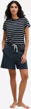 Marc O'Polo Shorty Pyjama (10226825) dunkelblau/weiß