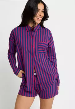 Lascana LSCN Shorty Oversize gestreift (34165303) beere-gestreift