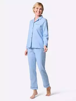 Witt Weiden Pyjama Langarm eisblau-bedruckt