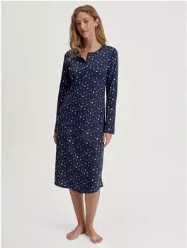 Calida Midnight Dreams Langarm-Nachthemd (36351) peacoat blue