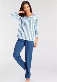Vivance Dreams Pyjama mit garngefärbten Streifen (26112529) blau gestreift