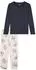Schiesser Uncover Schlafanzug Set Langarmshirt mit langer Schlafhose (177167) blaugrau