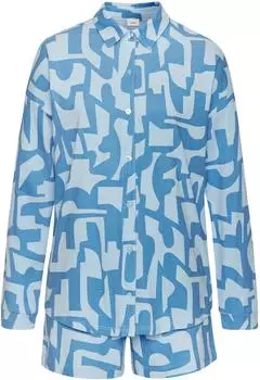 s.Oliver Shorty Set 2-teilig mit grafischem Print (48023020) hellblau/blau gemustert