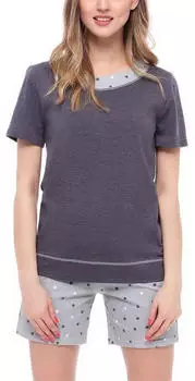 Merry Style MS10-396 Damen Schlafanzug dunkelmelange/grau