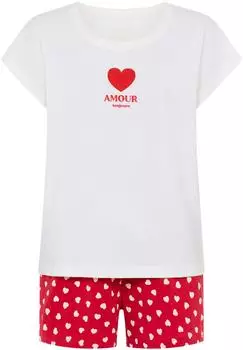 Vivance Dreams Dreams Shorty Set 2-tlg. mit Herzprint (32386858) ecru/rot