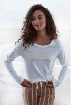 Lascana T-Shirt ecru/gold/weiß