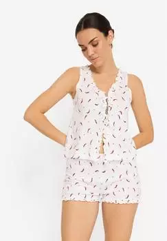 Lascana Shorty mit Chilli-Print (2 tlg) weiß rot-bedruckt