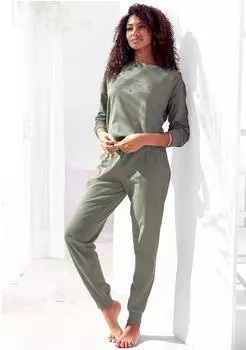 KangaROOS Pyjama Set 2-teilig mit Slogan-Frontdruck (67395267) khaki