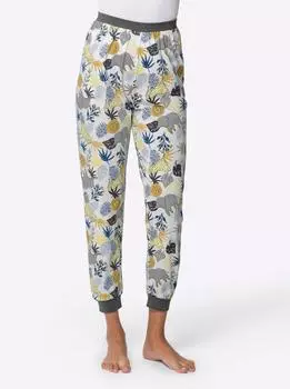 Sieh an! Pyjama Hose ecru-zitrone-bedruckt