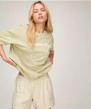 Hunkemöller Pyjama-Set mit Singlet aus Jersey grün