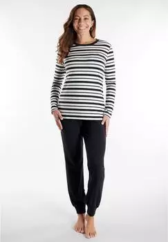 Tom Tailor Xanthi Pyjama mit Rundhalsausschnitt und langen Ärmeln (97765868) grau, dunkel, ringel