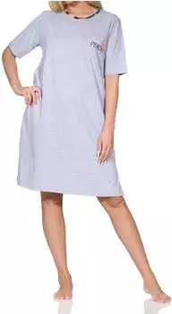 Normann Peachy Kurzarm-Nachthemd (12621490552) grau-mel.