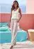 Lascana Geripptes Pyjama-Oberteil (23127923) ecru