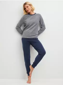 Calida Soft Dreams Bündchen Pyjama (41298) peacoat blue