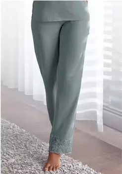 Lascana Pyjamahose mit Spitzendetails (14404929) petrol