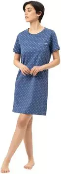 Mey Polka Dreams Kurzarm Nachthemd midnight dust blau